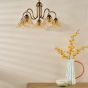 Erika 5 Light Pendant Antique Bronze and Amber Glass