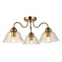 Erika 3 Light Semi-Flush Antique Bronze and Amber Glass