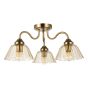 Erika 3 Light Semi-Flush Antique Bronze and Amber Glass