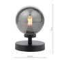 Esben Touch Table Lamp Matt Black With Smoked Glass