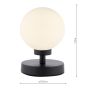 Esben Touch Table Lamp Matt Black With Opal Glass