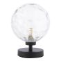 Esben Touch Table Lamp Matt Black With Clear Dimpled Glass