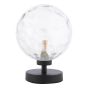 Esben Touch Table Lamp Matt Black With Clear Dimpled Glass
