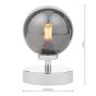 Esben Touch Table Lamp Polished Chrome With Smoked Glass