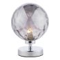 Esben Touch Table Lamp Polished Chrome With Smoked Dimpled Glass