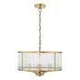 Evelyn 3 Light Pendant Antique Bronze and Glass