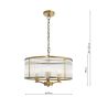 Evelyn 3 Light Pendant Antique Bronze and Glass