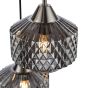 Fabrienne 3 Light Cluster Pendant Satin Nickel and Smoked Glass