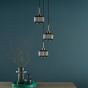 Fabrienne 3 Light Cluster Pendant Satin Nickel and Smoked Glass
