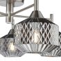 Fabrienne 5 Light Semi-Flush Satin Nickel and Smoked Glass