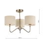 Joules Farley 3 Light Semi-Flush Satin Bronze With Shade