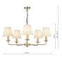 Favian 5 Light Pendant Matt Bronze With White Linen Scalloped Shade
