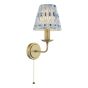 Favian Wall Light Matt Bronze With Blue Pleated Ikat Shade
