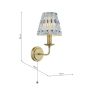Favian Wall Light Matt Bronze With Blue Pleated Ikat Shade