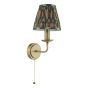 Favian Wall Light Matt Bronze With Red and Green Pleated Ikat Shade