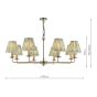 Favian 8 Light Pendant Matt Bronze With Shade