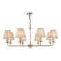 Favian 8 Light Pendant Matt Bronze With Taupe Ikat Shade