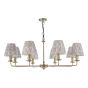 Favian 8 Light Pendant Matt Bronze With Taupe Ikat Shade