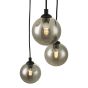 Federico 5 Light Cluster Pendant Matt Black With Smoked Glass