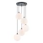 Federico 5 Light Cluster Pendant Matt Black With Opal Glass