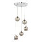 Federico 5 Light Cluster Pendant Polished Chrome With Smoked Glass