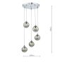 Federico 5 Light Cluster Pendant Polished Chrome With Smoked Glass
