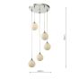 Federico 5 Light Cluster Pendant Polished Chrome With Opal Glass