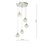 Federico 5 Light Cluster Pendant Polished Chrome With Ribbed Glass
