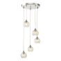 Federico 5 Light Cluster Pendant Polished Chrome With Clear/Wire Glass
