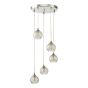 Federico 5 Light Cluster Pendant Polished Chrome With Clear/Wire Glass