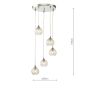 Federico 5 Light Cluster Pendant Polished Chrome With Clear/Wire Glass