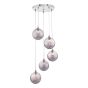 Federico 5 Light Cluster Pendant Polished Chrome With Smoked Dimpled Glass