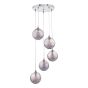 Federico 5 Light Cluster Pendant Polished Chrome With Smoked Dimpled Glass