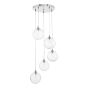 Federico 5 Light Cluster Pendant Polished Chrome With Clear Dimpled Glass