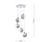 Federico 5 Light Cluster Pendant Polished Chrome With Smoked/Clear Ribbed Glass