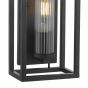 Felipe Wall Light Black & Ribbed Glass