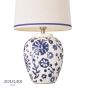 Joules Normanby Table Lamp Blue Ceramic and Antique Brass With Shade