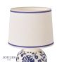 Joules Normanby Table Lamp Blue Ceramic and Antique Brass With Shade