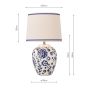 Joules Normanby Table Lamp Blue Ceramic and Antique Brass With Shade