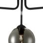 Feya 3 Light Semi Flush Matt Black With Smoked Glass