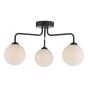 Feya 3 Light Semi Flush Matt Black With Opal Glass
