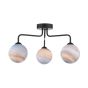 Feya 3 Light Semi Flush Matt Black With Planet Style Glass