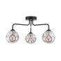 Feya 3 Light Semi Flush Matt Black With Closed Organic Smoked Glass