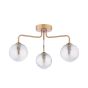 Feya 3 Light Semi-Flush Antique Bronze With Ribbed Glass