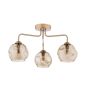 Feya 3 Light Semi-Flush Antique Bronze With Organic Amber Glass