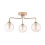 Feya 3 Light Semi-Flush Antique Bronze With Twisted Amber Glass