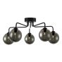 Feya 5 Light Semi Flush Matt Black With Smoked Glass