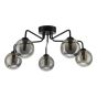 Feya 5 Light Semi Flush Matt Black With Smoked Glass