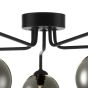 Feya 5 Light Semi Flush Matt Black With Smoked Glass