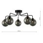 Feya 5 Light Semi Flush Matt Black With Smoked Glass